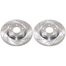 Front DRILLEDSLOTTED ROTOR PAIR for Mazda image 2