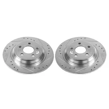 Rear DRILLEDSLOTTED ROTOR PAIR for Volvo image 2