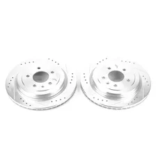 Rear DRILLEDSLOTTED ROTOR PAIR for Cadillac ATS image 2