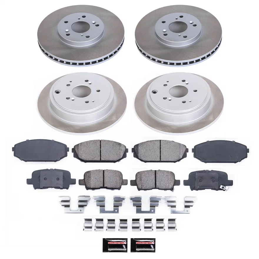 Front and Rear SEMI-COATED ROTOR KIT for Acura MDX