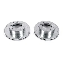 Front DRILLEDSLOTTED ROTOR PAIR for Ford image 2