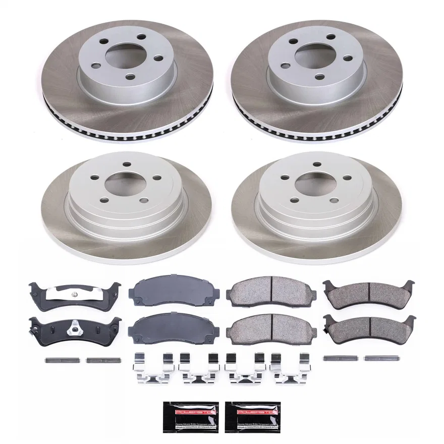 Front and Rear SEMI-COATED ROTOR KIT for Ford