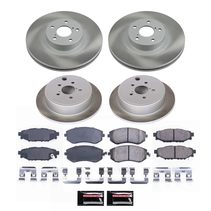 Front and Rear SEMI-COATED ROTOR KIT for Subaru