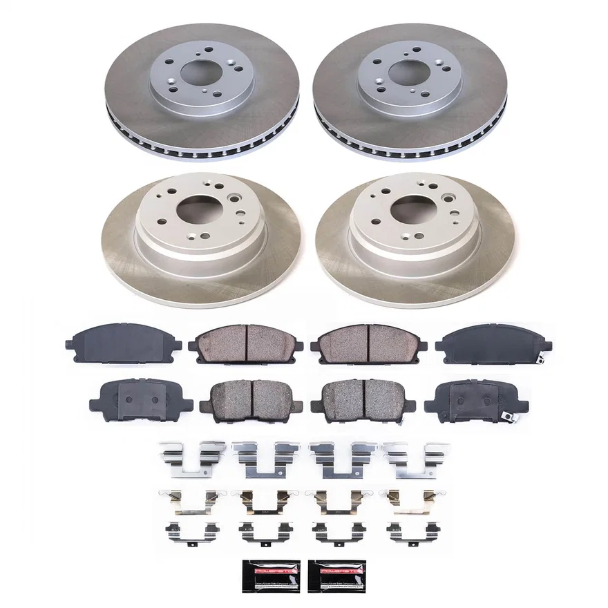 Front and Rear SEMI-COATED ROTOR KIT for Acura MDX