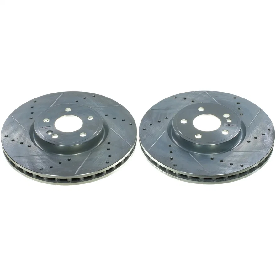 Front DRILLEDSLOTTED ROTOR PAIR for Mercedes-Benz