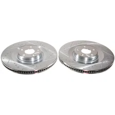 Front DRILLEDSLOTTED ROTOR PAIR for Ford Mustang Mach-E image 2
