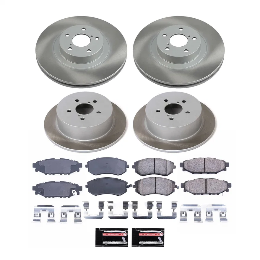 Front and Rear SEMI-COATED ROTOR KIT for Subaru