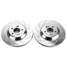 Rear DRILLEDSLOTTED ROTOR PAIR for Mercedes-Benz image 2