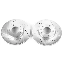 Front DRILLEDSLOTTED ROTOR PAIR for Mazda 3 image 2