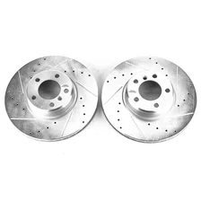 Front DRILLEDSLOTTED ROTOR PAIR for BMW image 2