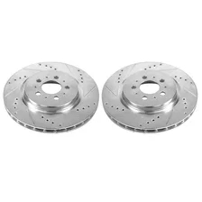 Rear DRILLEDSLOTTED ROTOR PAIR for Volvo image 2