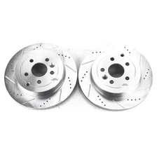 Rear DRILLEDSLOTTED ROTOR PAIR for Land Rover LR2 image 2