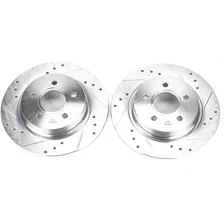 Rear DRILLEDSLOTTED ROTOR PAIR for Volvo image 2