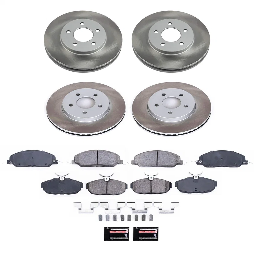 Front and Rear SEMI-COATED ROTOR KIT for Ford Mustang