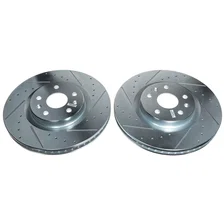 Front DRILLEDSLOTTED ROTOR PAIR for Chevrolet Corvette image 2