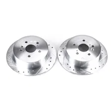 Rear DRILLEDSLOTTED ROTOR PAIR for Toyota Venza image 2