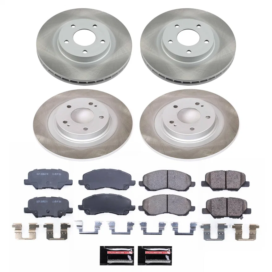 Front and Rear SEMI-COATED ROTOR KIT for Mitsubishi