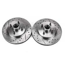 Front DRILLEDSLOTTED ROTOR PAIR for Ford Mustang image 2