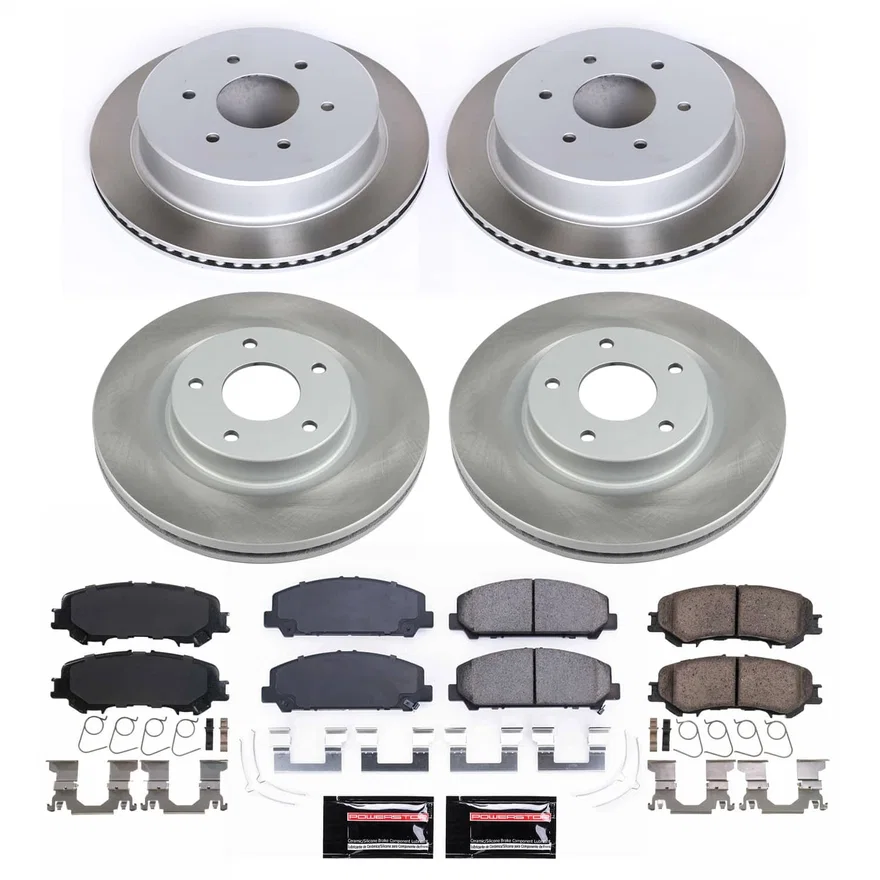 Front and Rear SEMI-COATED ROTOR KIT for Nissan TITAN