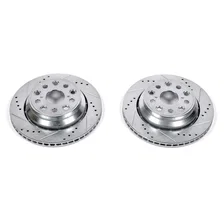 Rear DRILLEDSLOTTED ROTOR PAIR for Lexus LS460 image 2
