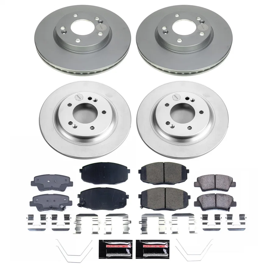 Front and Rear Z17 COATED BRAKE KIT for Kia Forte