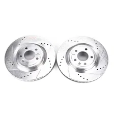 Front DRILLEDSLOTTED ROTOR PAIR for Ford Mustang image 2