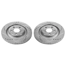 Rear DRILLEDSLOTTED ROTOR PAIR for Audi image 2