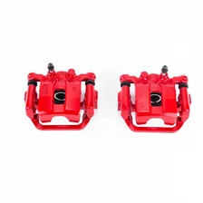 Rear RED CALIPER PAIR W/BRKT for Nissan image 2