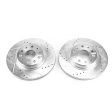 Front DRILLEDSLOTTED ROTOR PAIR for Jeep Wrangler image 2