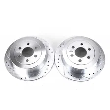 Rear DRILLEDSLOTTED ROTOR PAIR for Dodge Dakota image 2