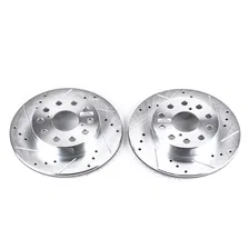 Rear DRILLEDSLOTTED ROTOR PAIR for Toyota MR2 image 2