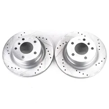 Rear DRILLEDSLOTTED ROTOR PAIR for BMW 128i image 2