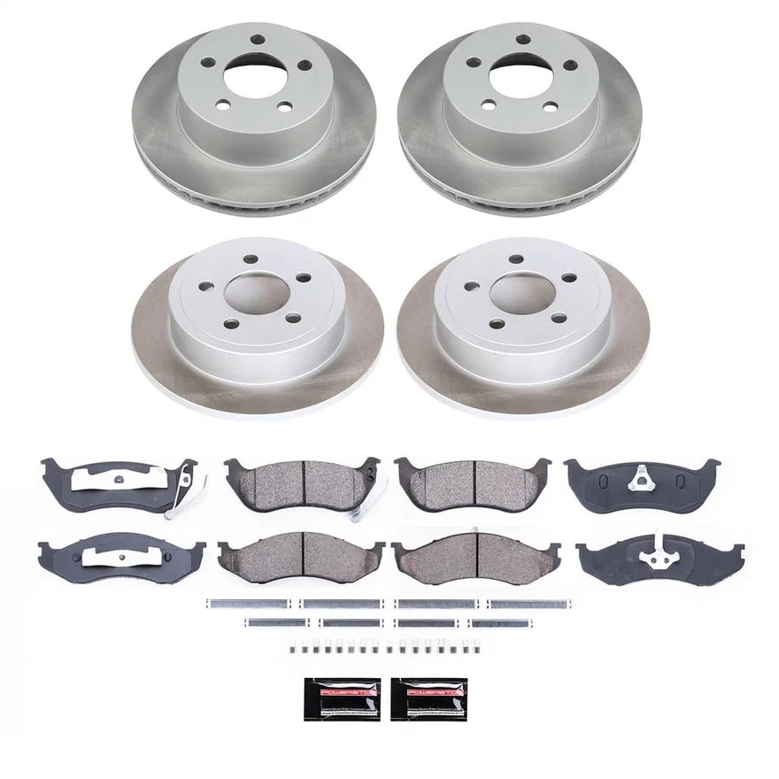 Front and Rear SEMI-COATED ROTOR KIT for Jeep