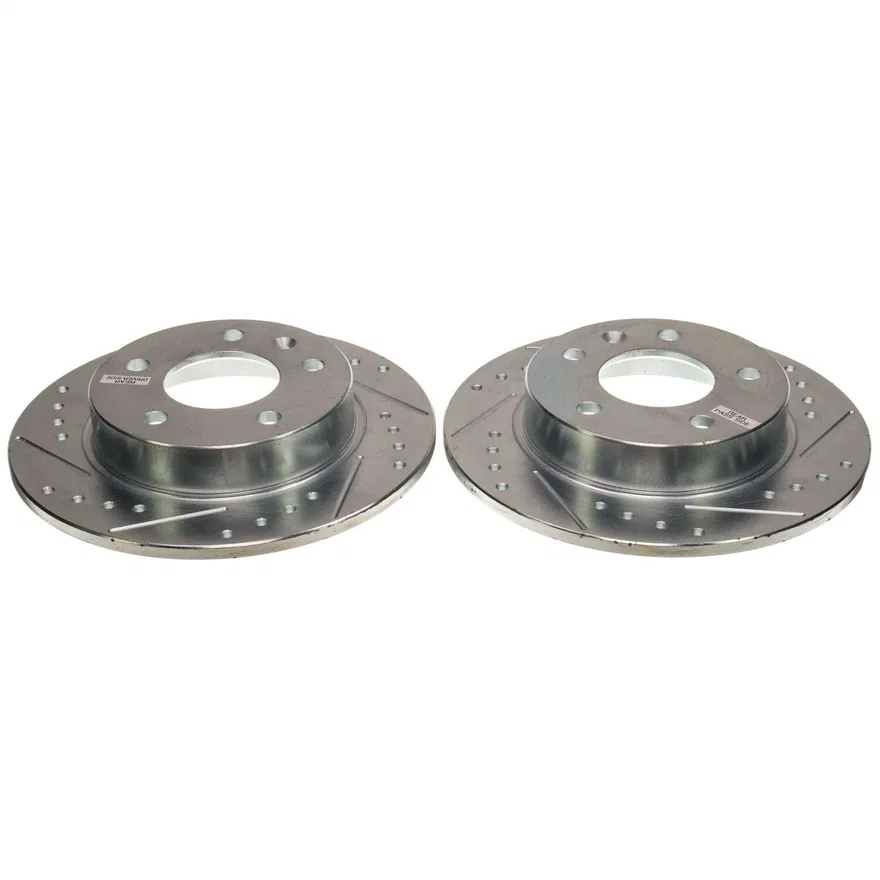 Rear DRILLEDSLOTTED ROTOR PAIR