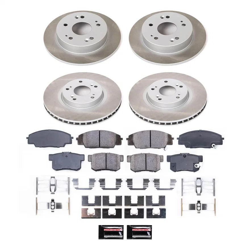 Front and Rear SEMI-COATED ROTOR KIT for Honda Civic