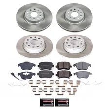 Front and Rear SEMI-COATED ROTOR KIT for Volkswagen image 1