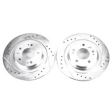 Rear DRILLEDSLOTTED ROTOR PAIR for Mitsubishi image 2