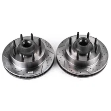 Front DRILLEDSLOTTED ROTOR PAIR for Ford image 2