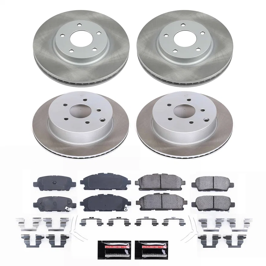 Front and Rear SEMI-COATED ROTOR KIT for Nissan Quest