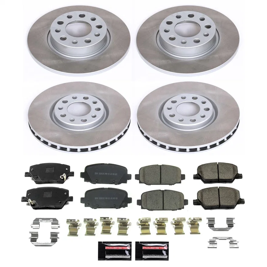 Front and Rear SEMI-COATED ROTOR KIT for Jeep Compass