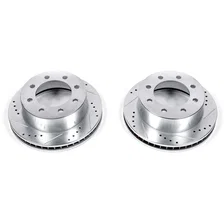 Front DRILLEDSLOTTED ROTOR PAIR for Dodge image 2