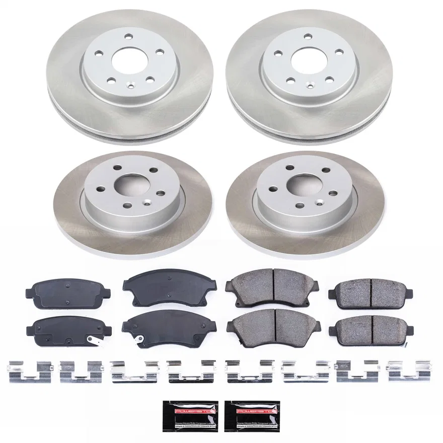 Front and Rear SEMI-COATED ROTOR KIT for Chevrolet
