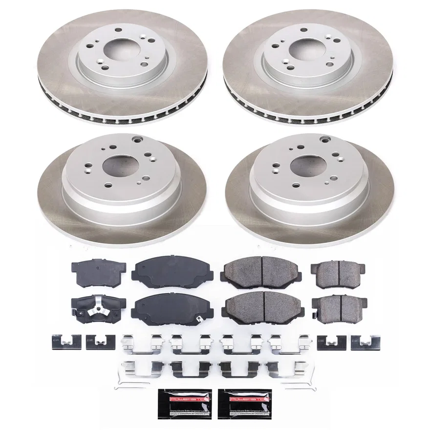 Front and Rear SEMI-COATED ROTOR KIT for Honda CR-V