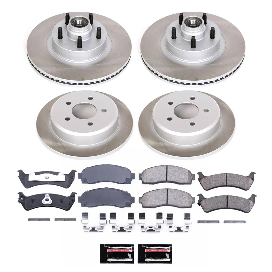 Front and Rear SEMI-COATED ROTOR KIT for Ford Explorer Sport