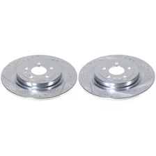 Rear DRILLEDSLOTTED ROTOR PAIR for Ford Mustang Mach-E image 2