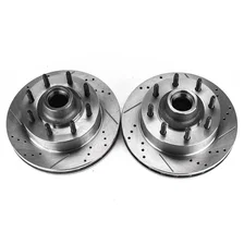 Front DRILLEDSLOTTED ROTOR PAIR for Ford image 2