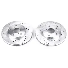 Front DRILLEDSLOTTED ROTOR PAIR for Lexus SC300 image 2