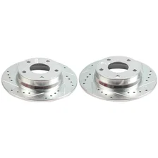 Rear DRILLEDSLOTTED ROTOR PAIR for Nissan Sentra image 1