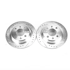 Rear DRILLEDSLOTTED ROTOR PAIR for Saab image 2