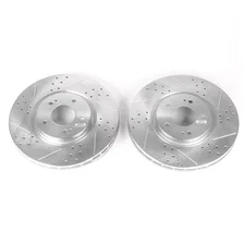 Front DRILLEDSLOTTED ROTOR PAIR for Mitsubishi Lancer image 2